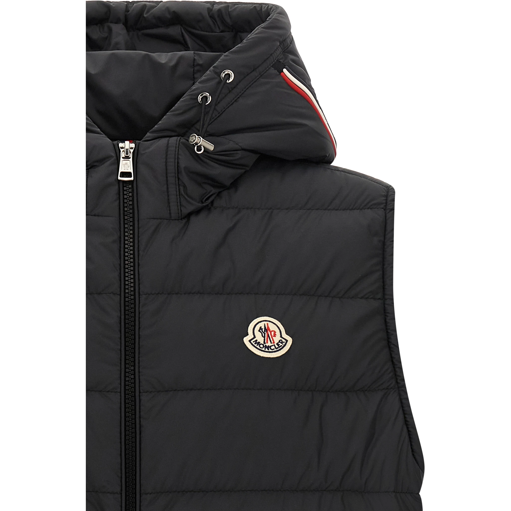 Black Polyester Sleeveless Jacket
