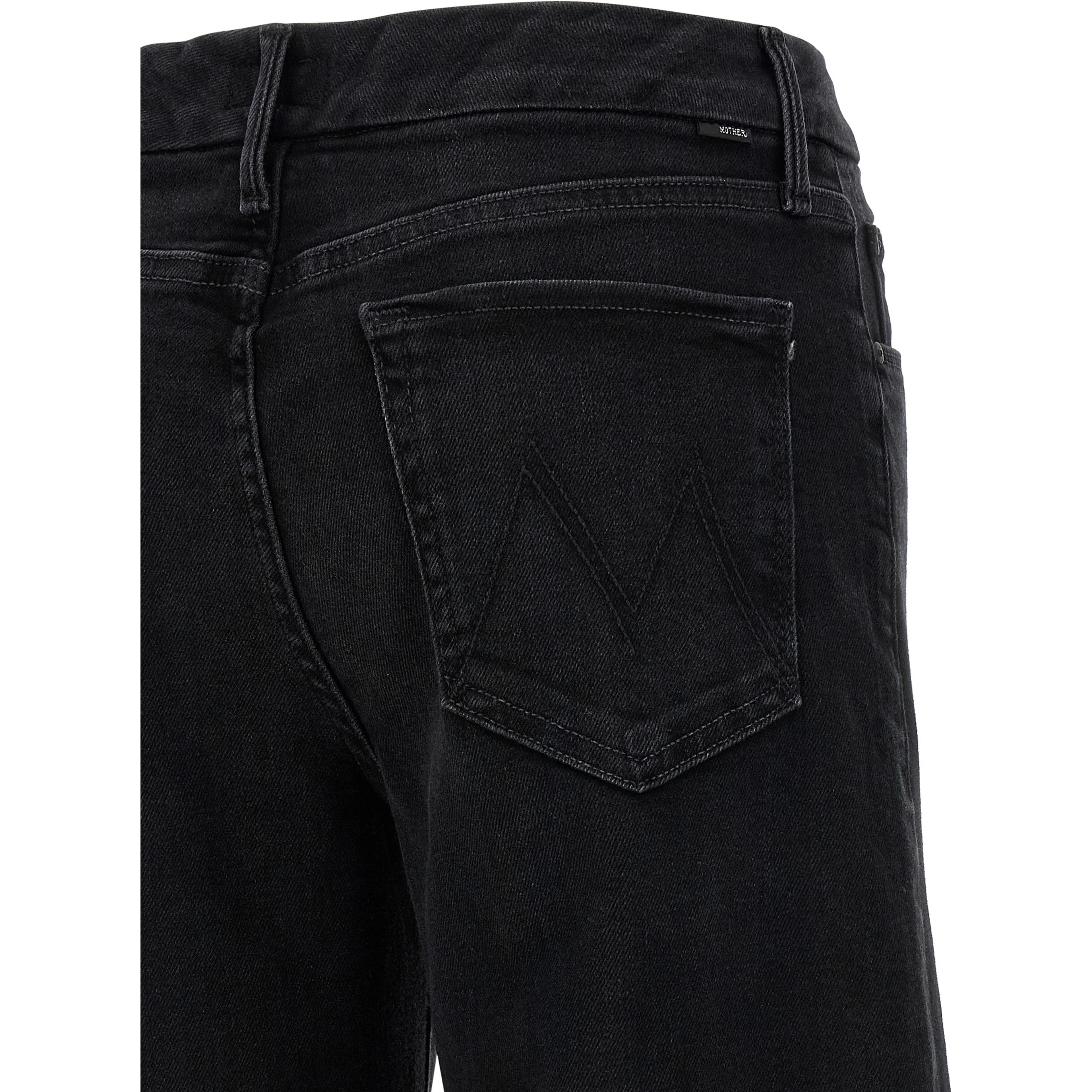 Black Cotton Flared Jeans