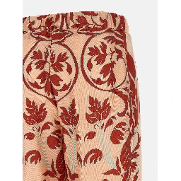 Multicolor Silk Casual Pants