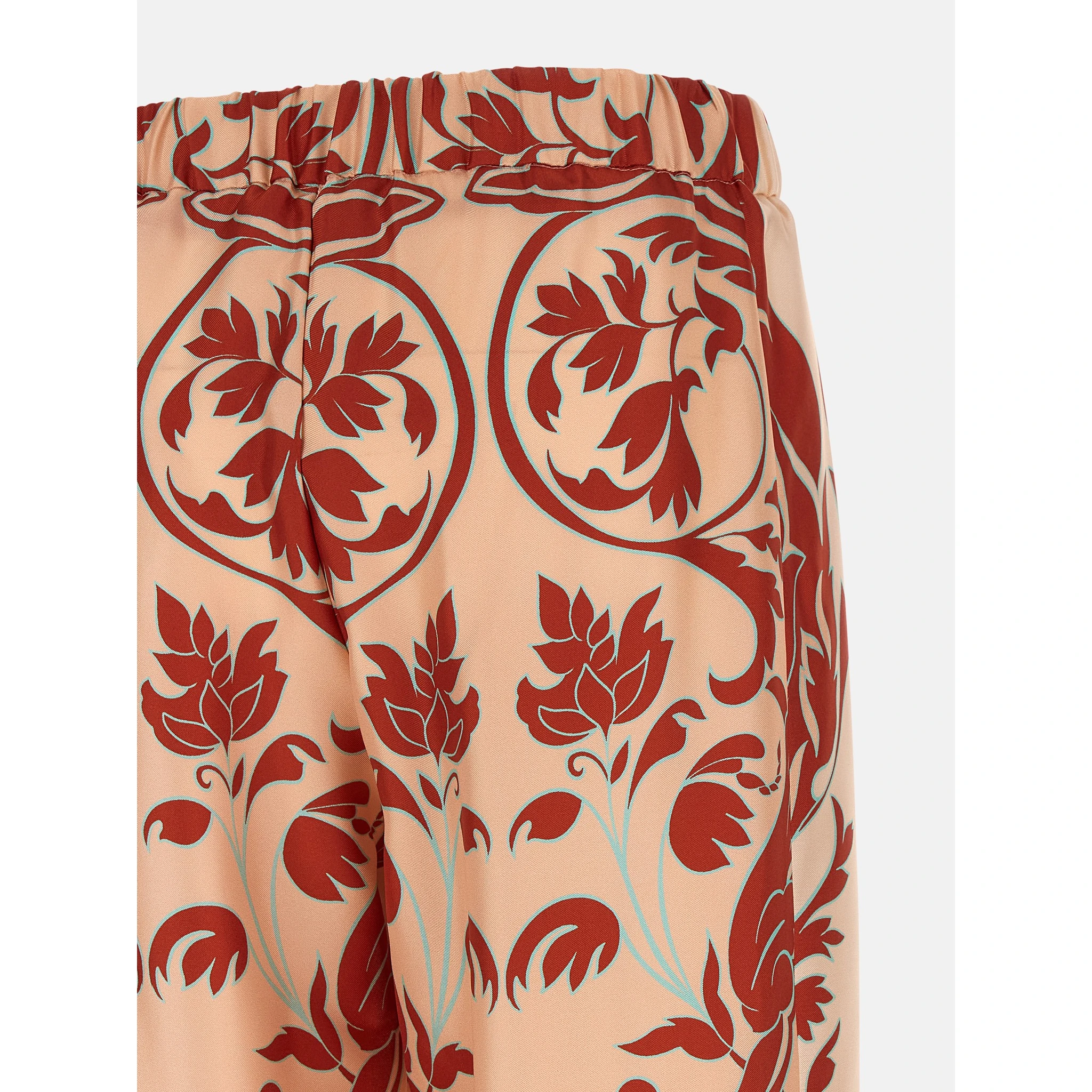 Multicolor Silk Casual Pants