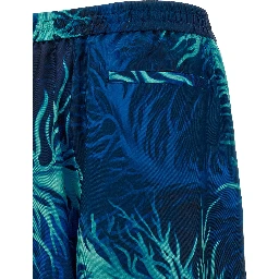 Blue Silk Casual Pants