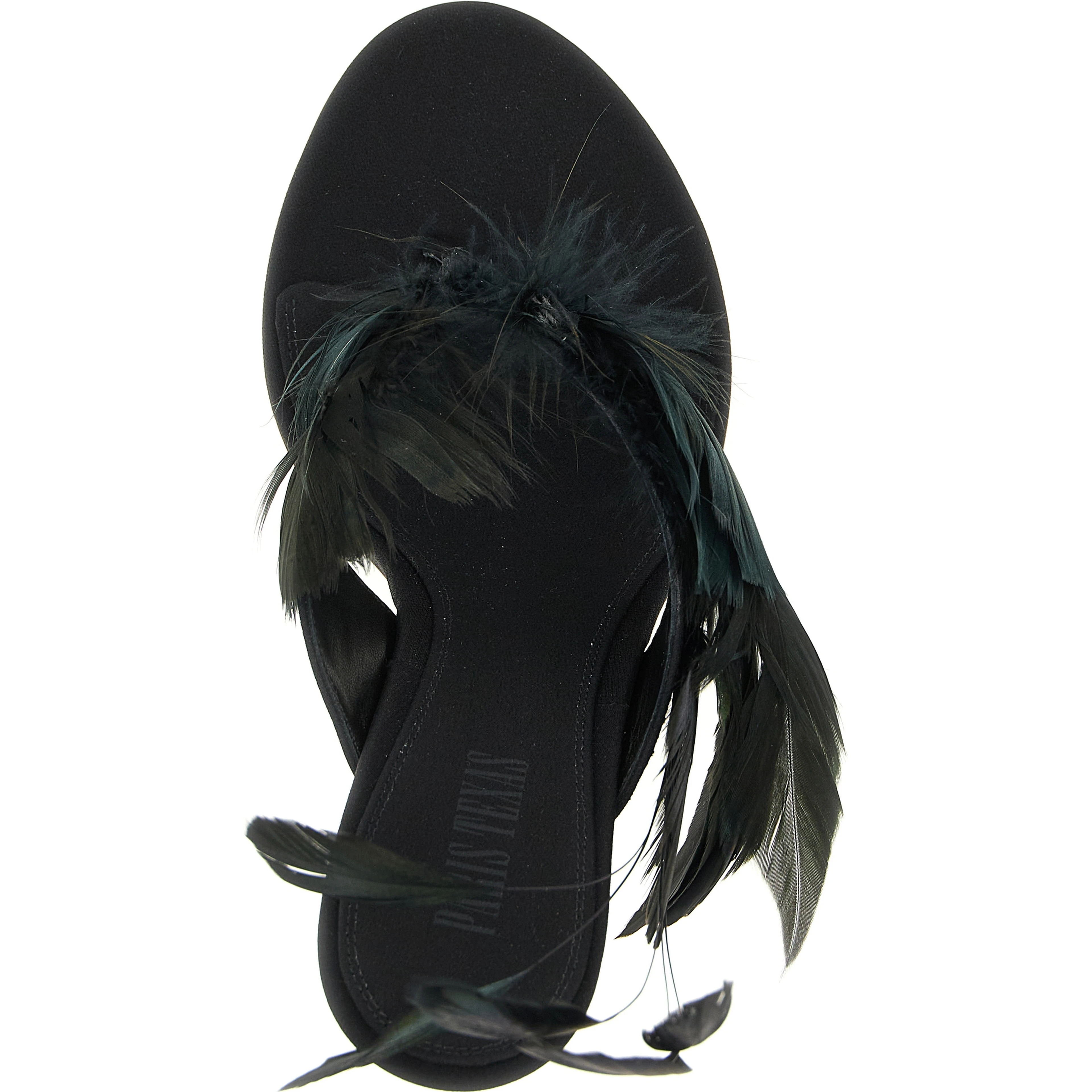 Black Silk Stiletto Heel Sandals