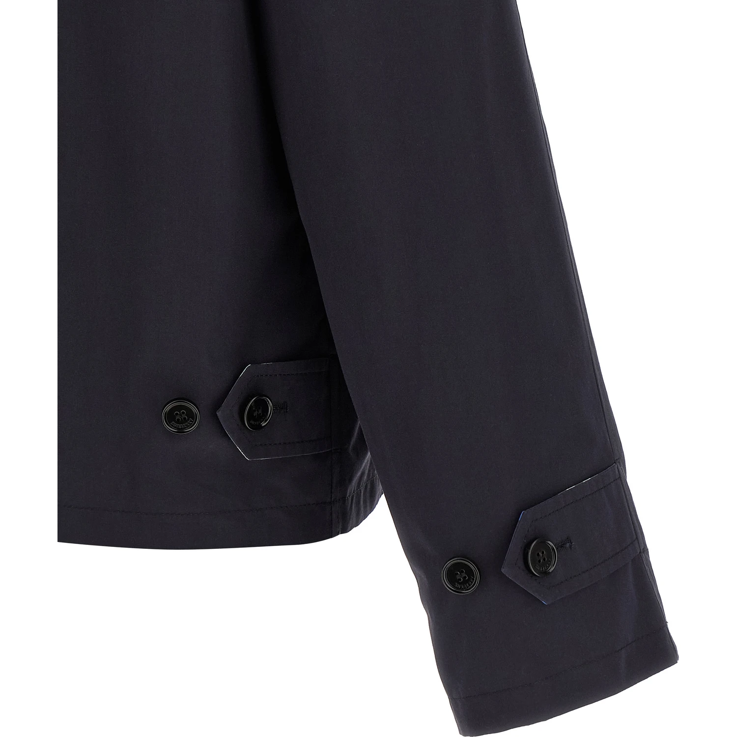 Blue Cotton Full-Length Jacket