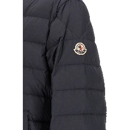 Blue Polyester Full-Length Jacket