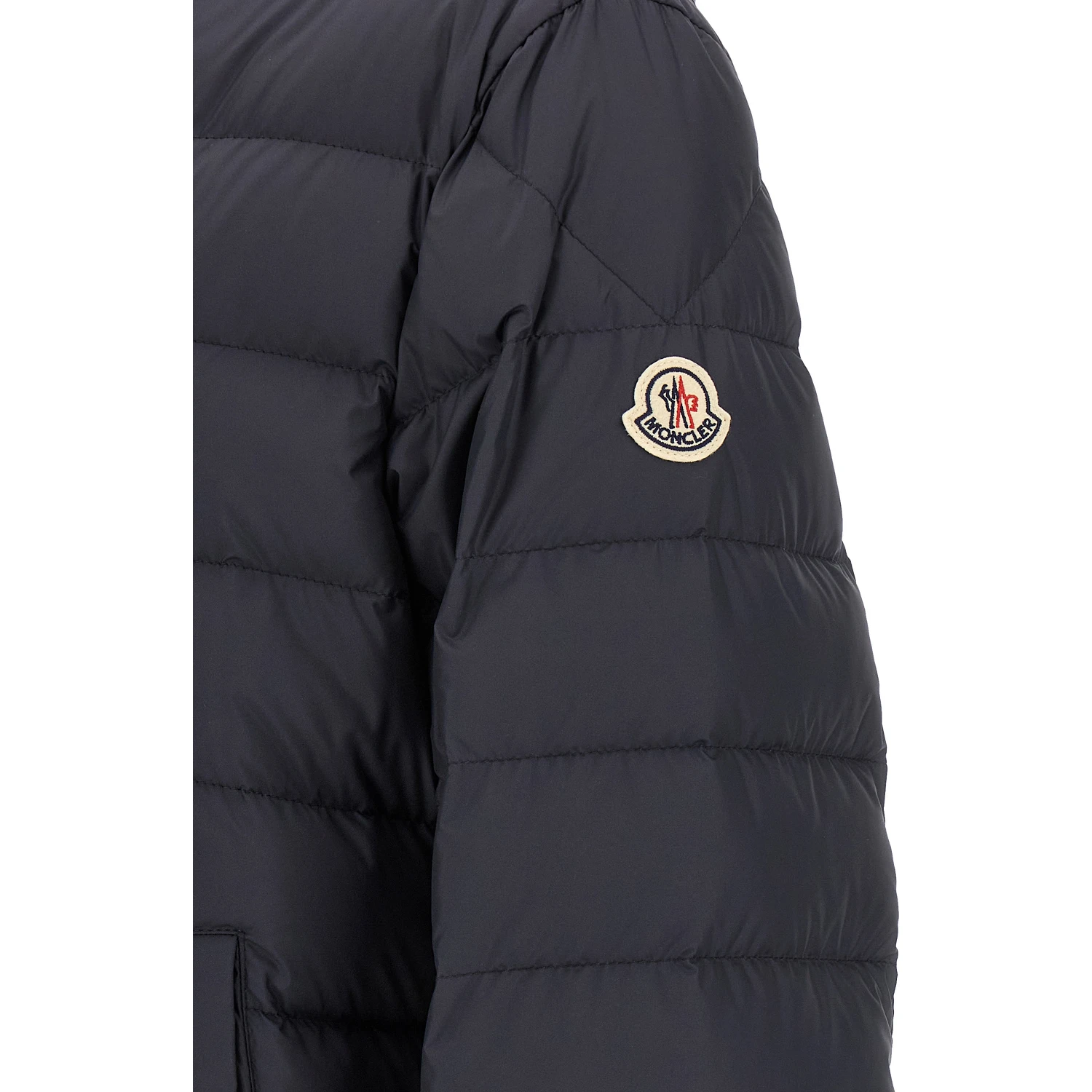 Blue Polyester Full-Length Jacket