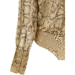 Beige Polyester Bodysuit