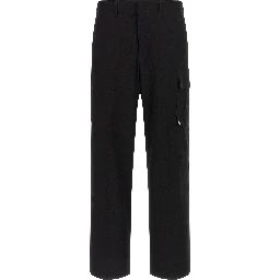 Black Cotton Cargo Pants