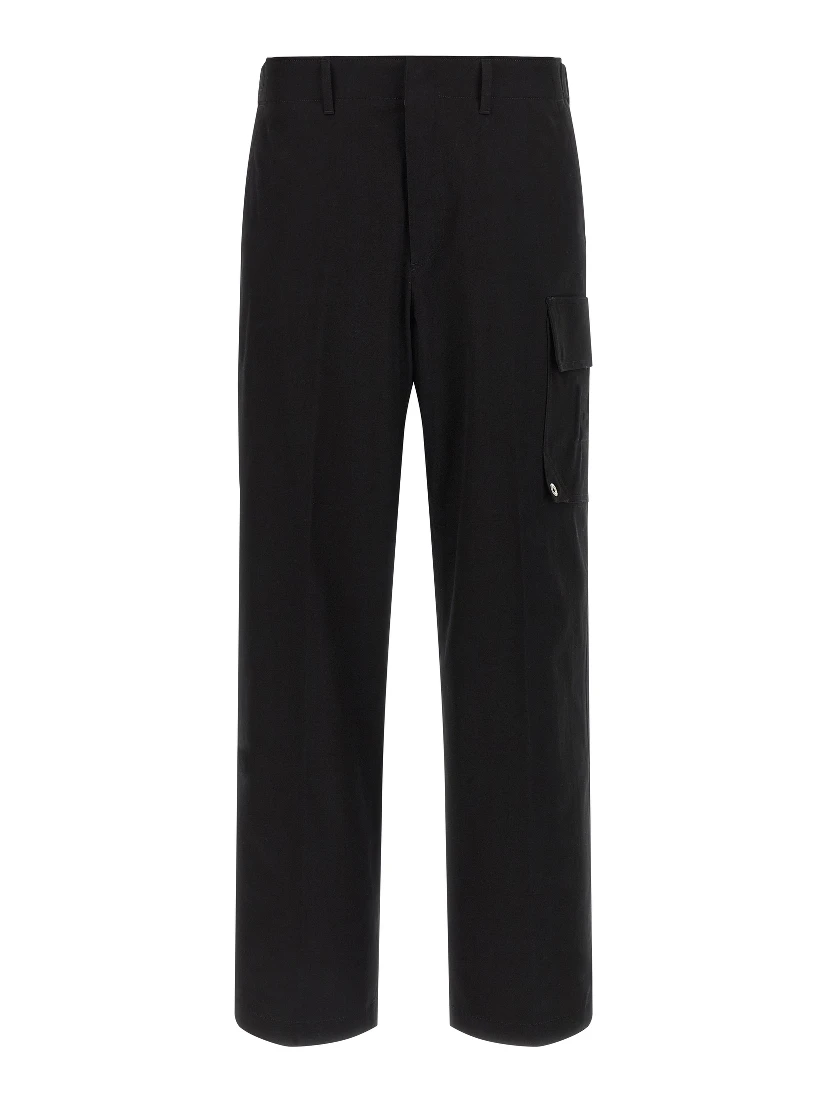 Black Cotton Cargo Pants