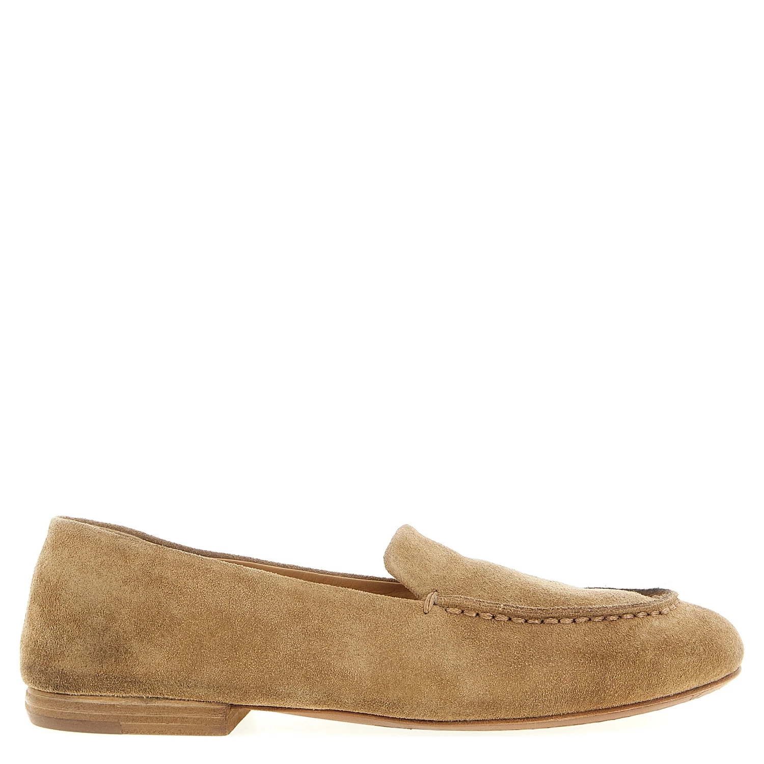 Beige Calfskin Slip-On Loafers