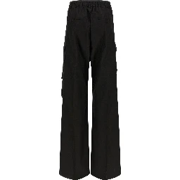 Black Cotton Cargo Pants