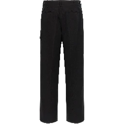 Black Cotton Cargo Pants