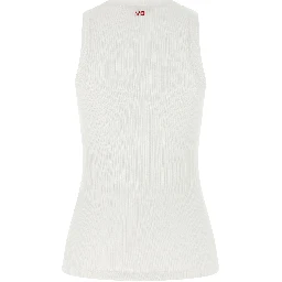 White Cotton Sleeveles T-Shirt