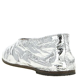 Silver Calfskin Ballet Flats
