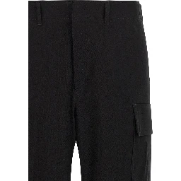 Black Cotton Cargo Pants