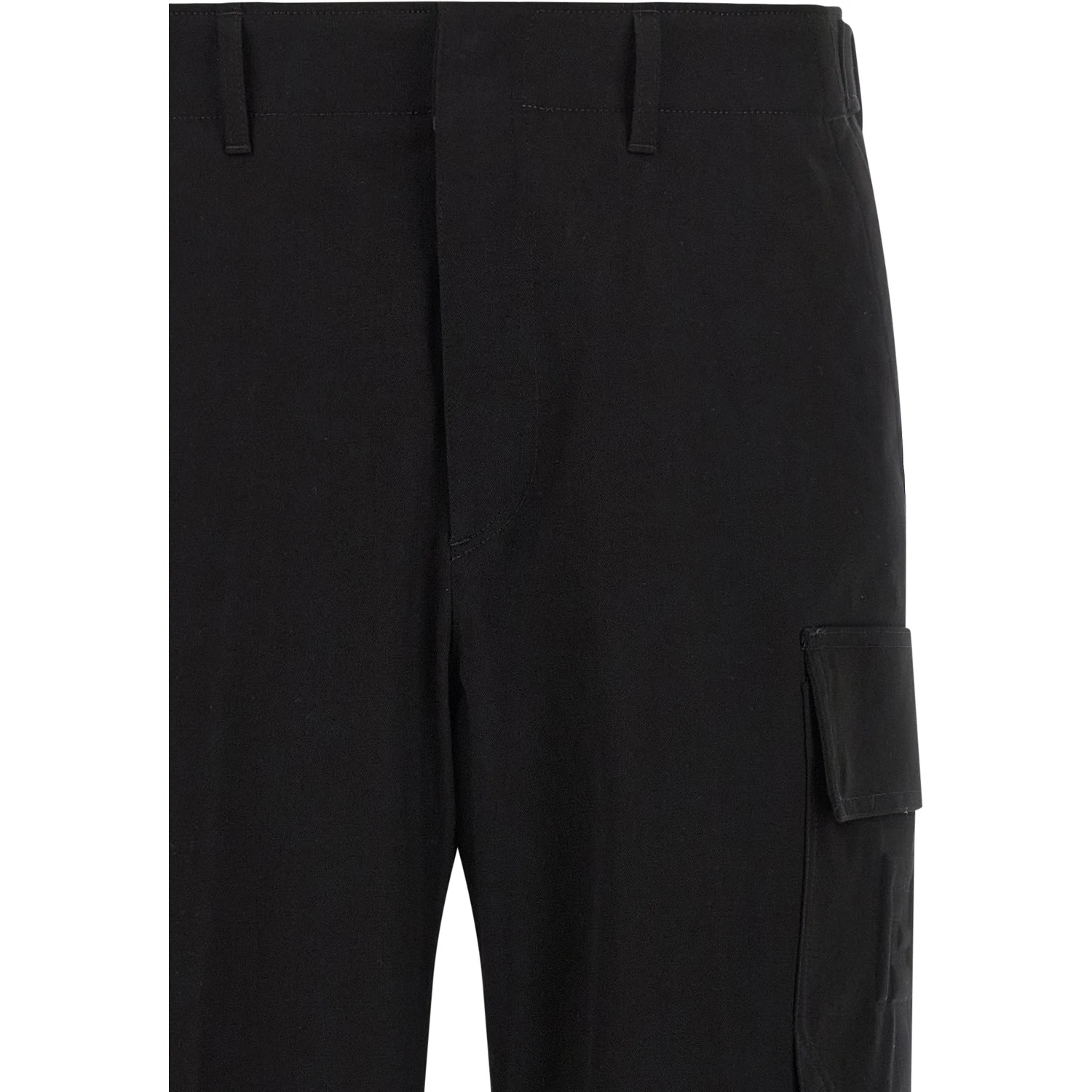 Black Cotton Cargo Pants