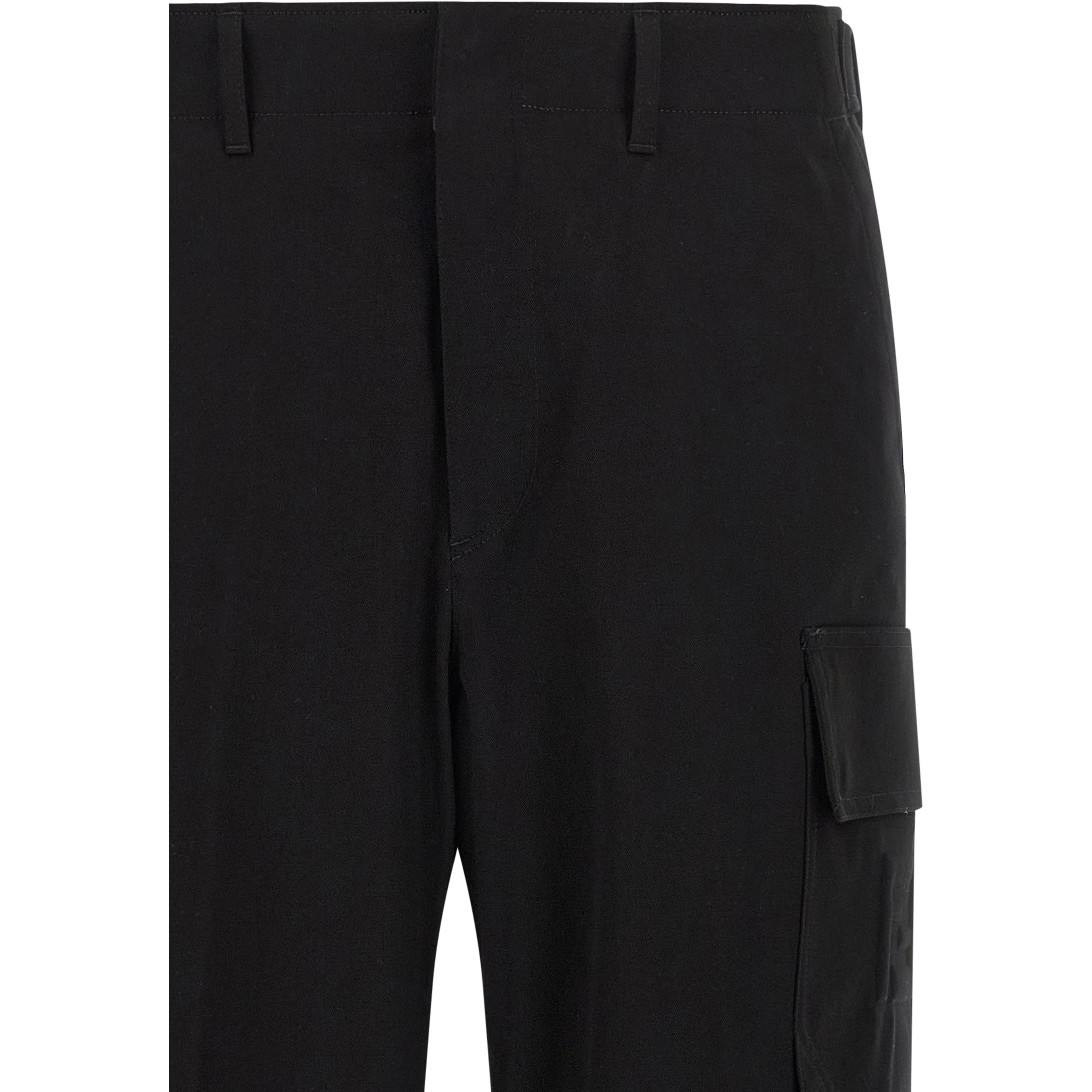 Black Cotton Cargo Pants