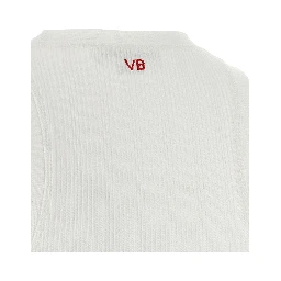White Cotton Sleeveles T-Shirt
