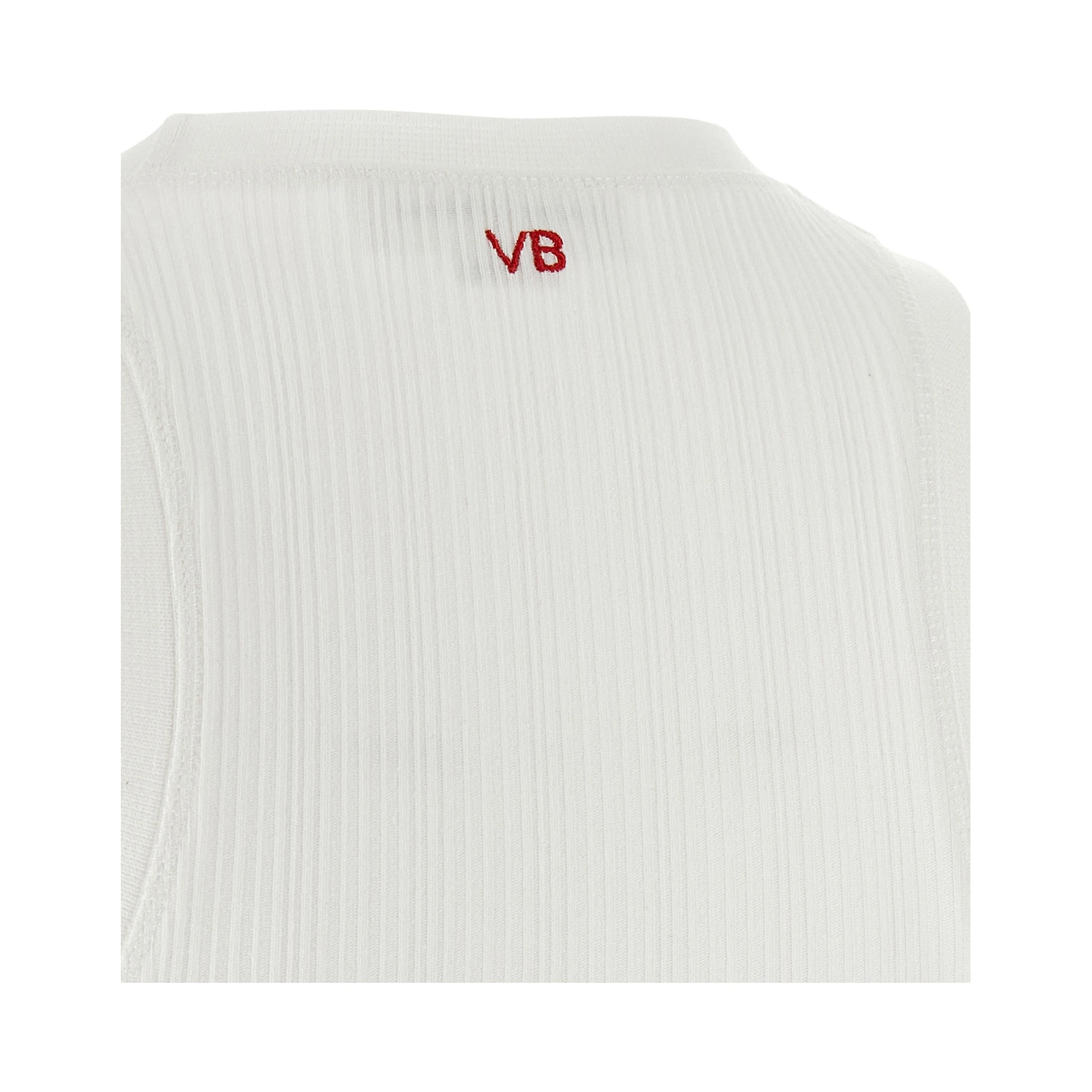 White Cotton Sleeveles T-Shirt