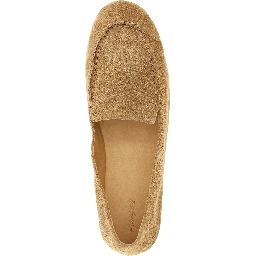 Beige Calfskin Slip-On Loafers