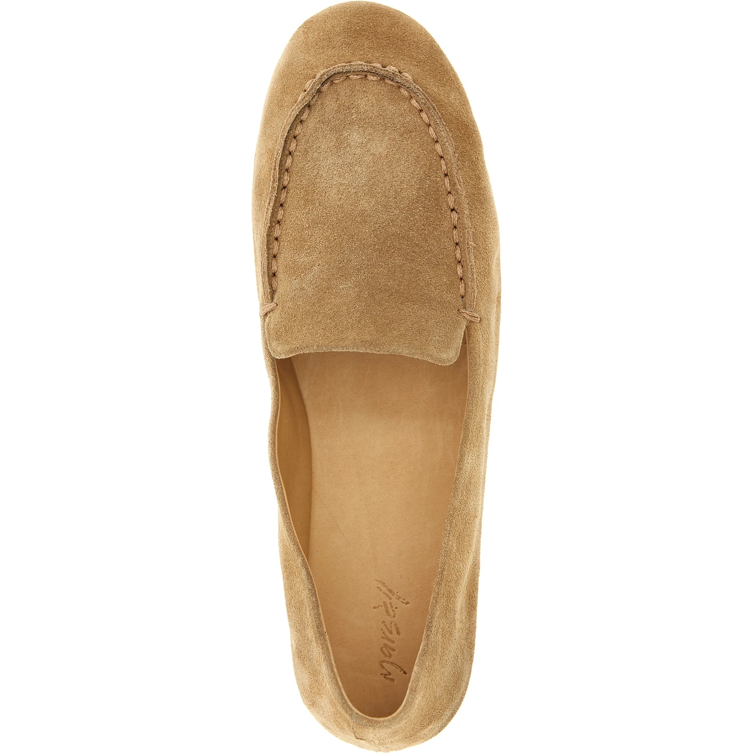 Beige Calfskin Slip-On Loafers
