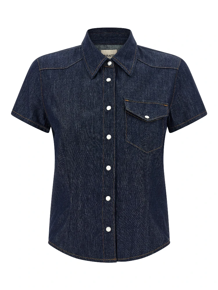 Blue Cotton Blouse