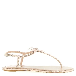 Multicolor Glass Flat Sandals