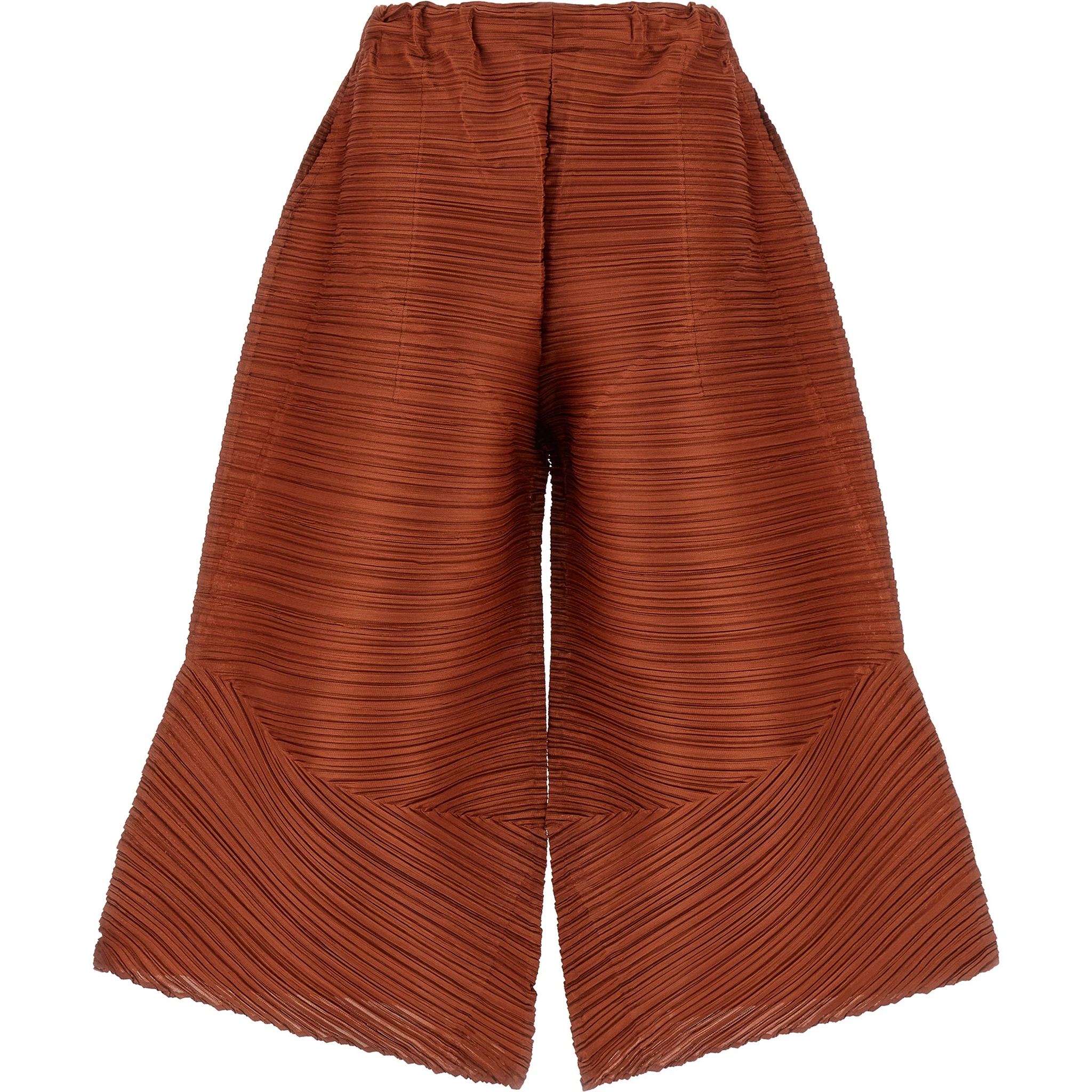 Brown Polyester Casual Pants