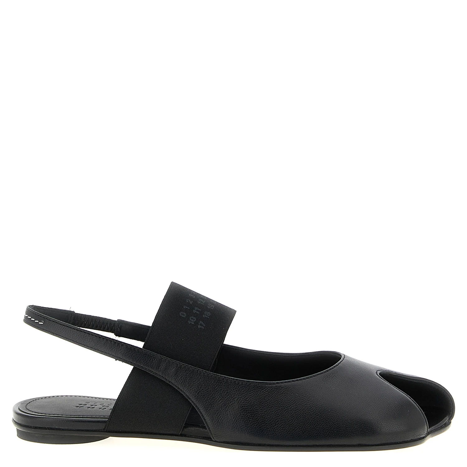Black Lamb Leather Flat Sandals