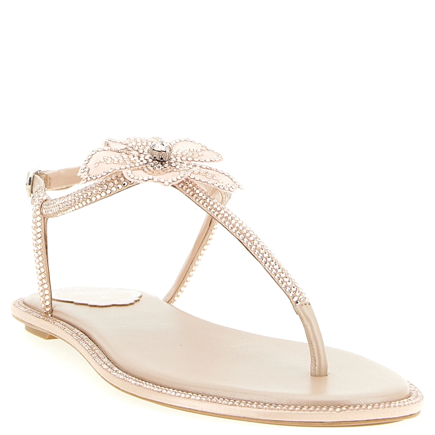 Multicolor Glass Flat Sandals