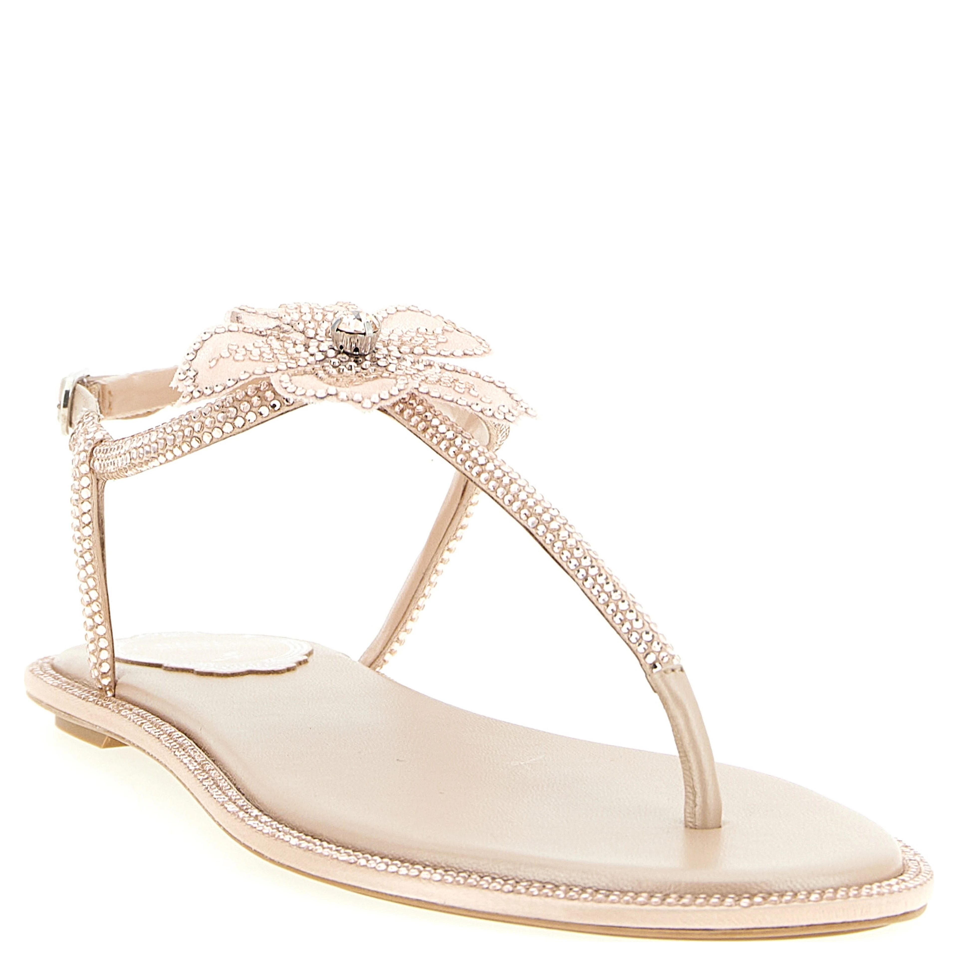 Multicolor Glass Flat Sandals