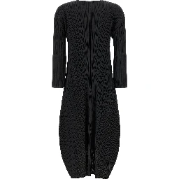 Black Polyester Midi Dress