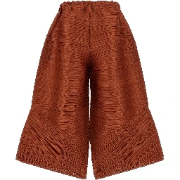 Brown Polyester Casual Pants