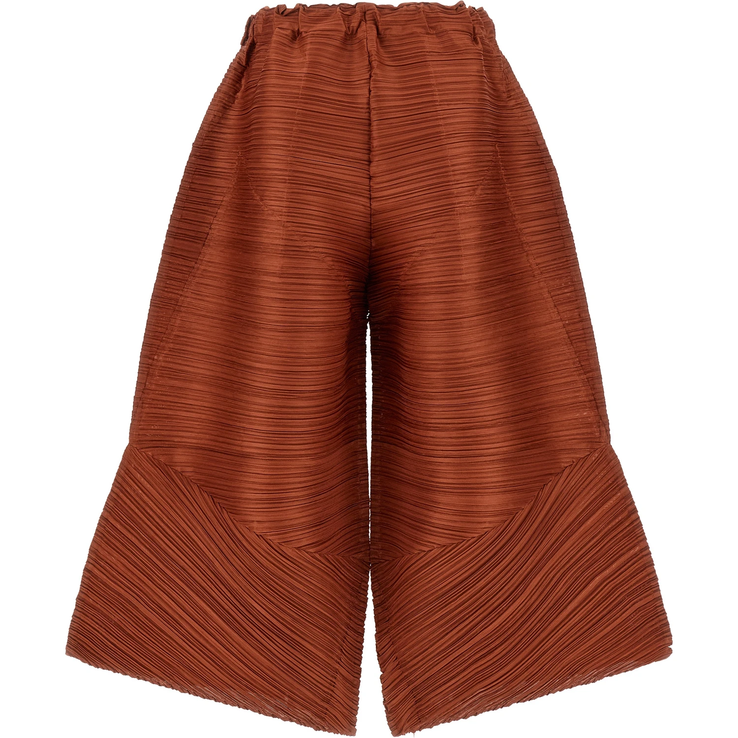 Brown Polyester Casual Pants