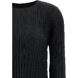 Black Polyester Midi Dress