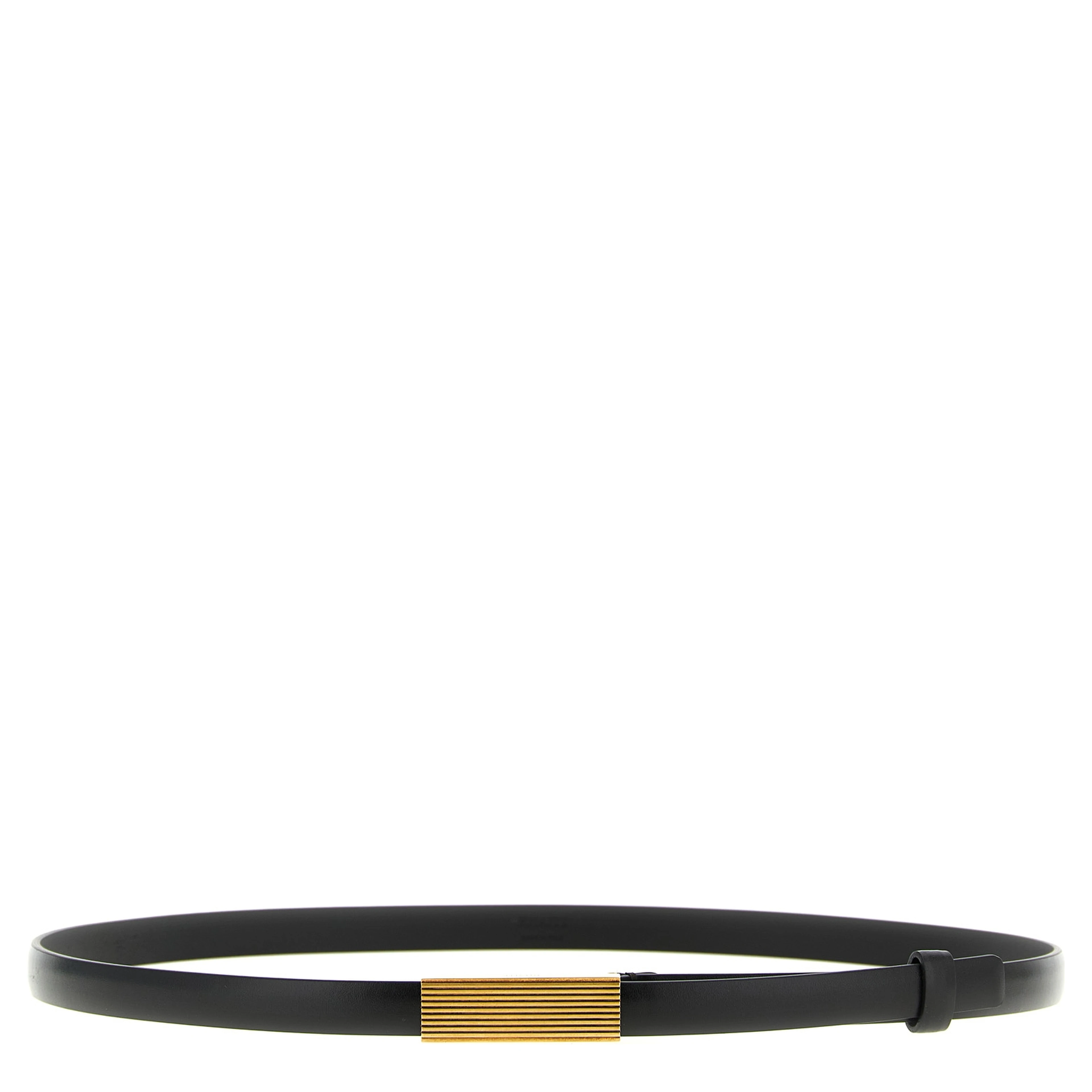 Black Calfskin Thin Belt
