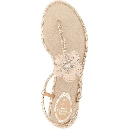 Multicolor Glass Flat Sandals