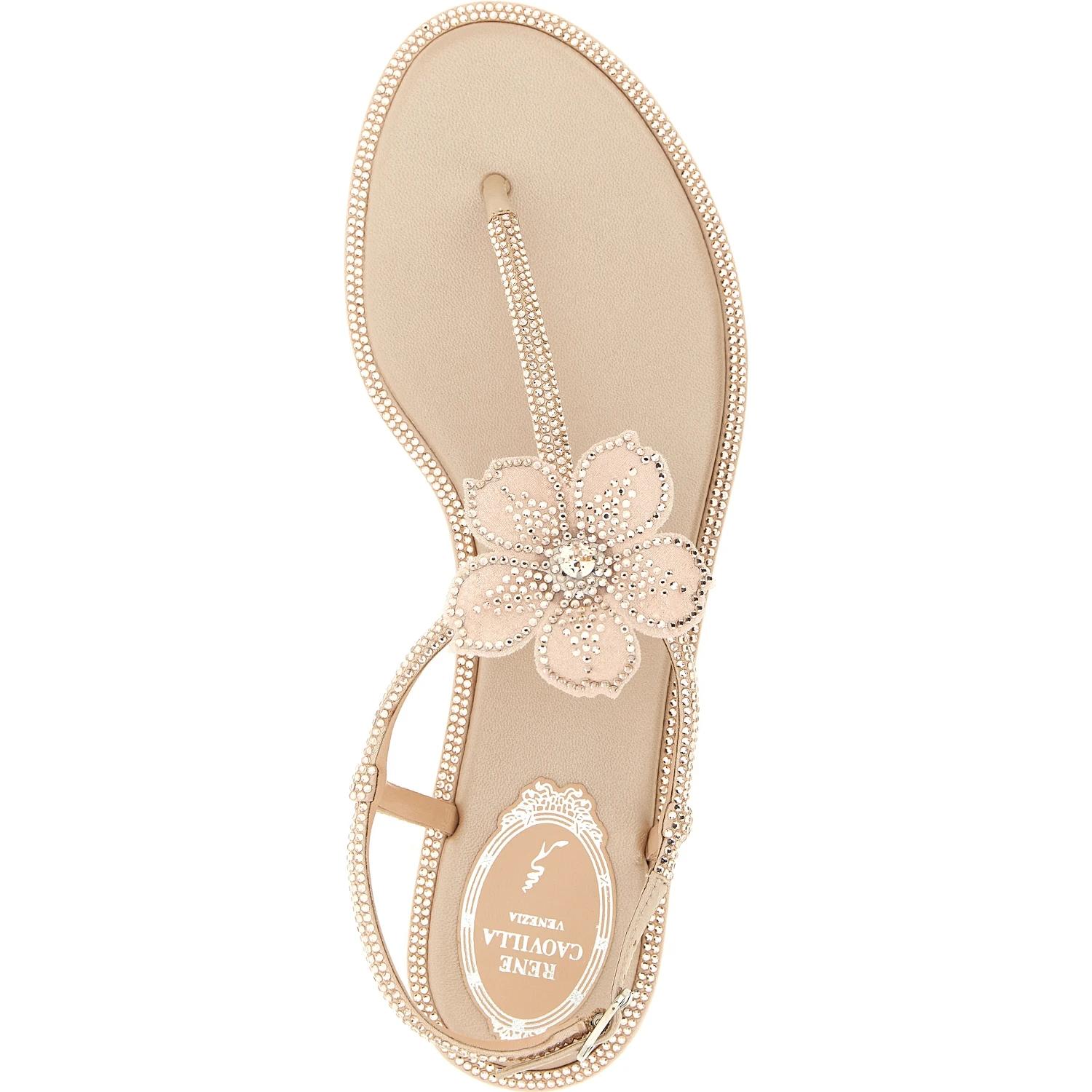 Multicolor Glass Flat Sandals