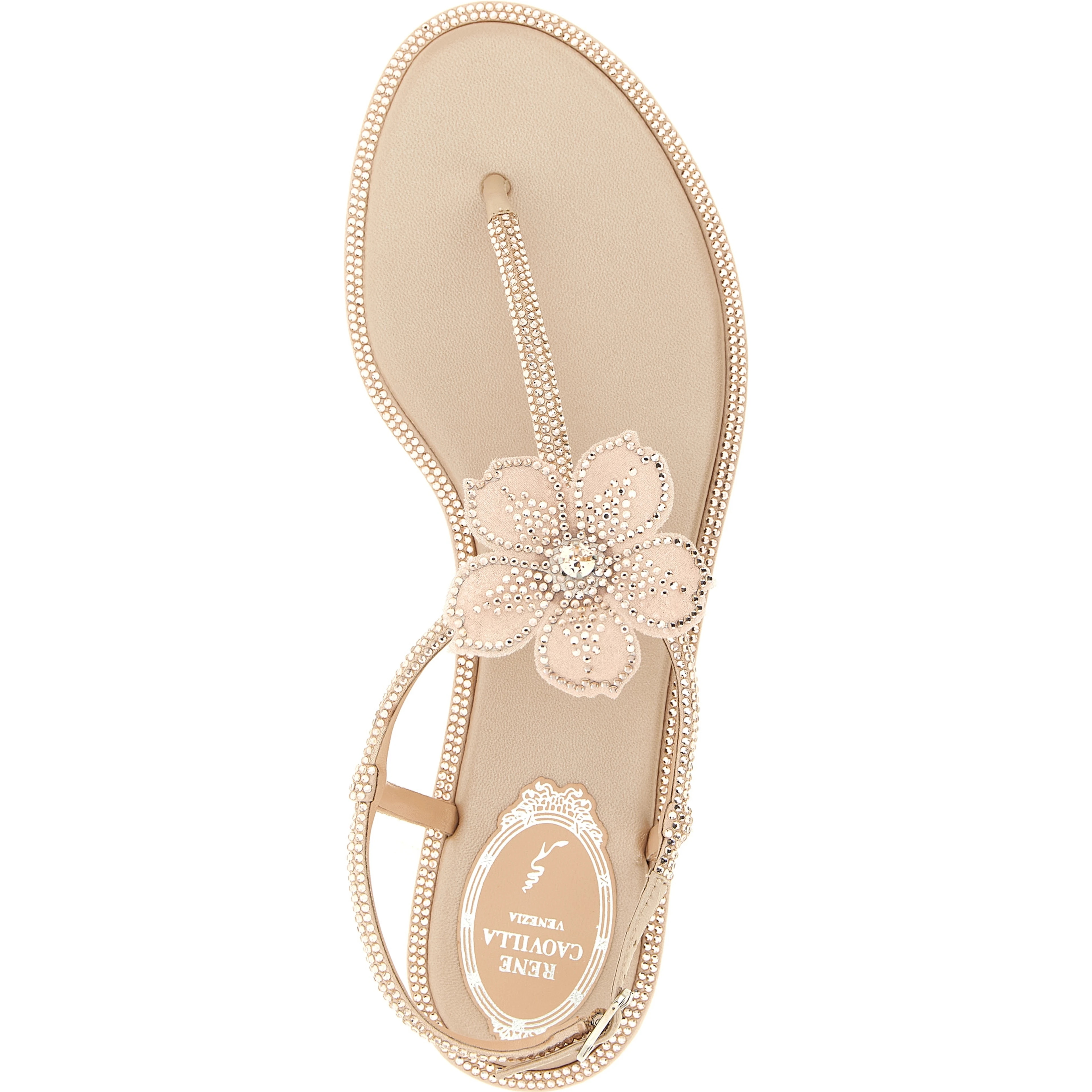 Multicolor Glass Flat Sandals