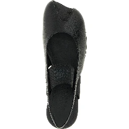 Black Lamb Leather Flat Sandals