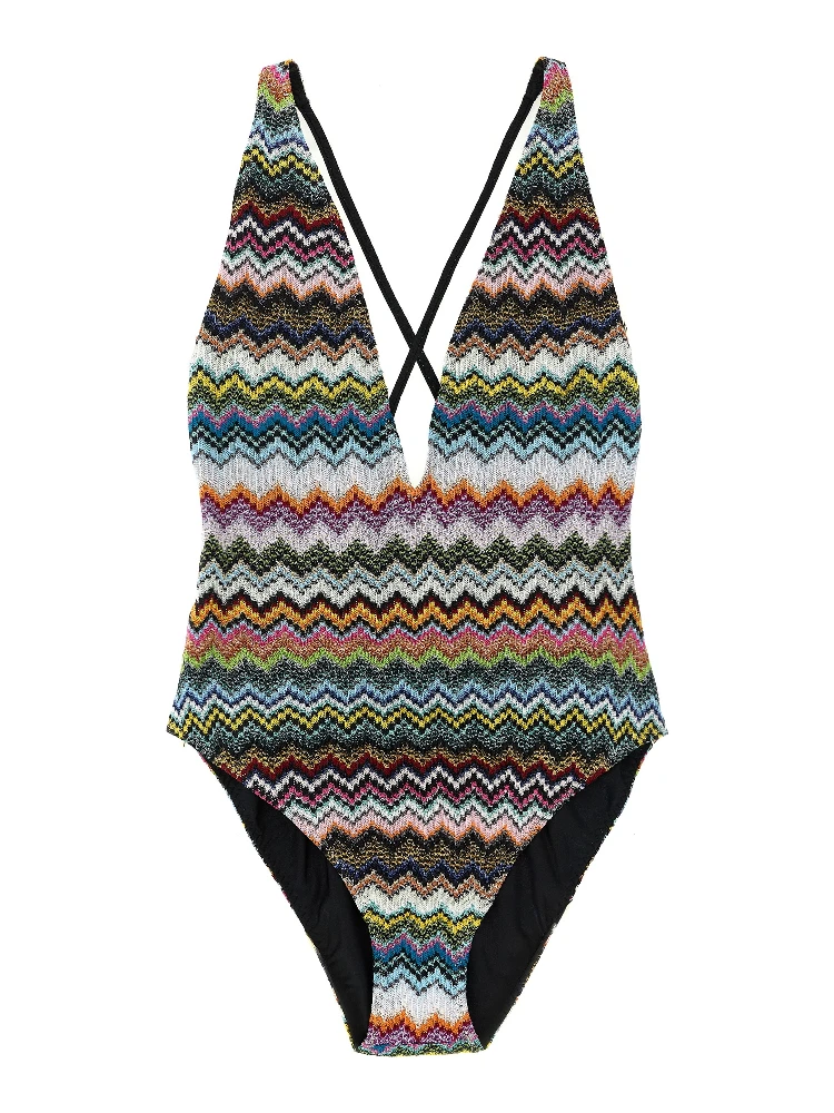 Multicolor Viscose One-Piece Swimsuit