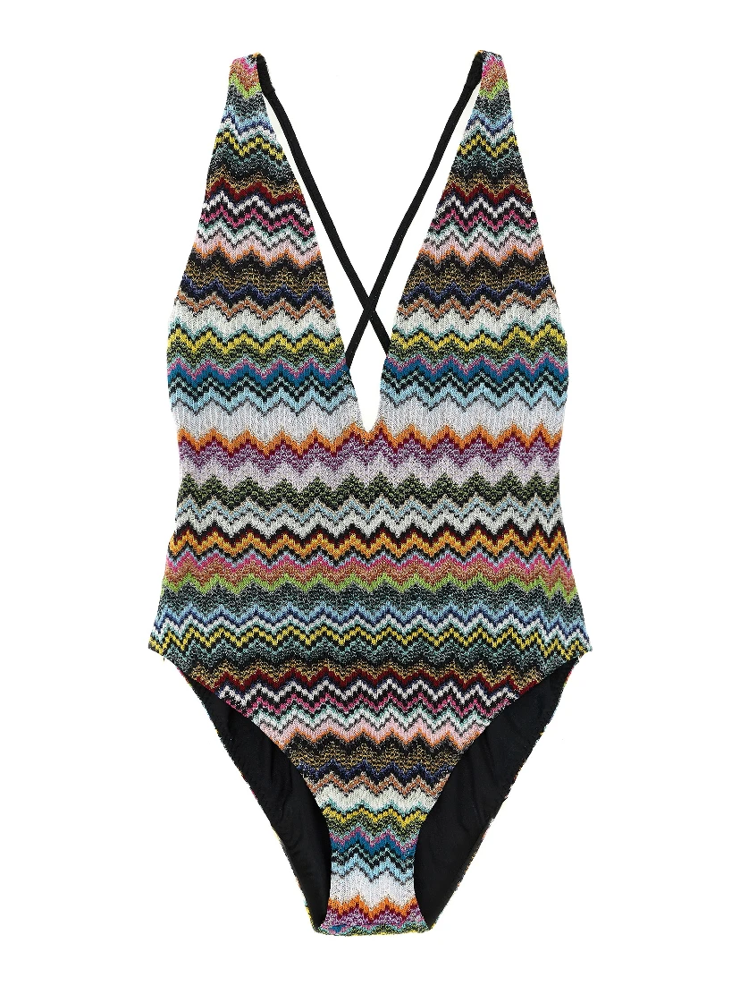Multicolor Viscose One-Piece Swimsuit
