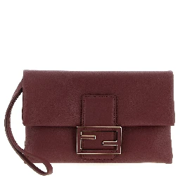 Bordeaux Lamb Leather Clutch Bag