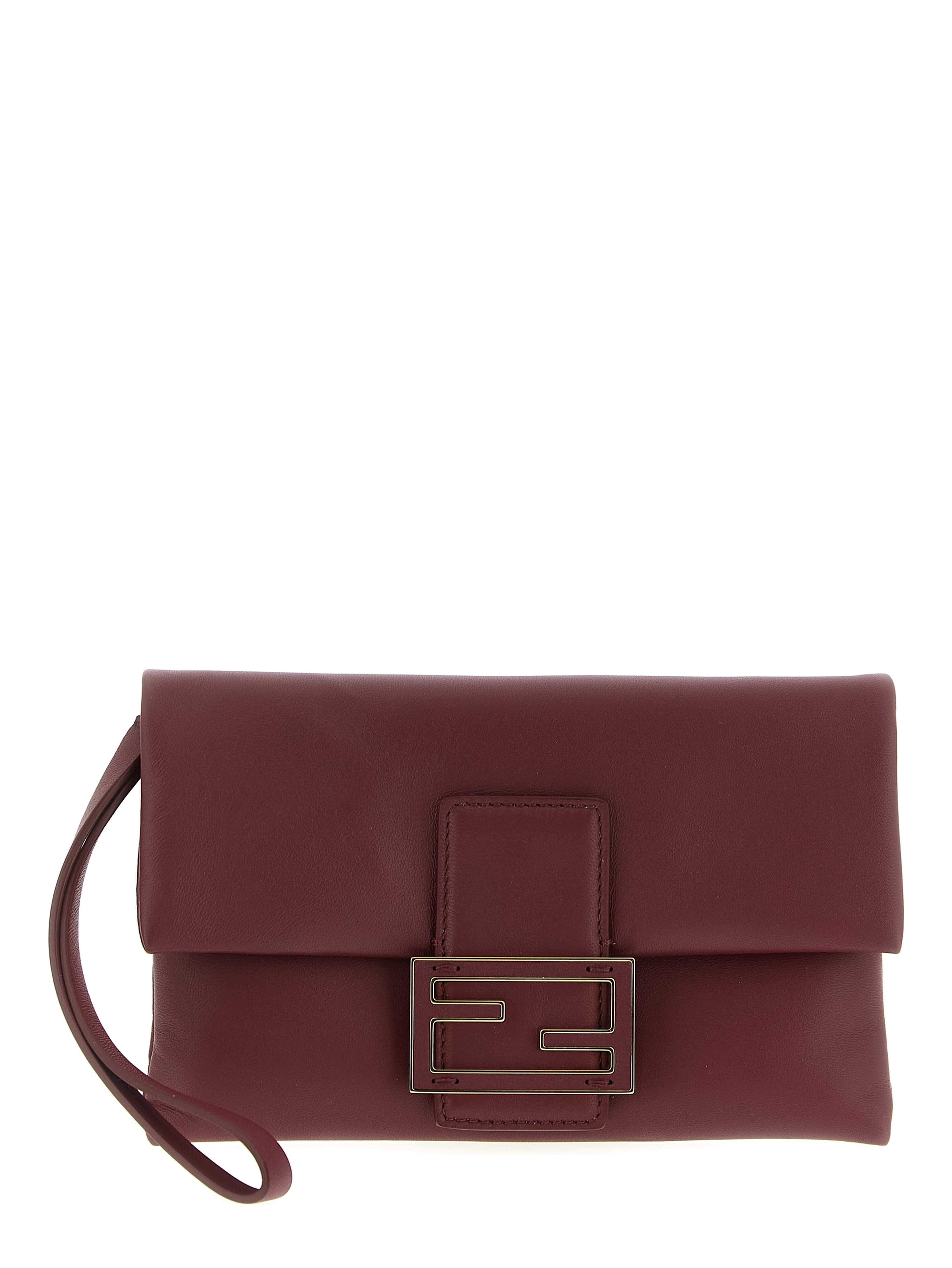 Bordeaux Lamb Leather Clutch Bag