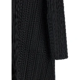 Black Polyester Midi Dress