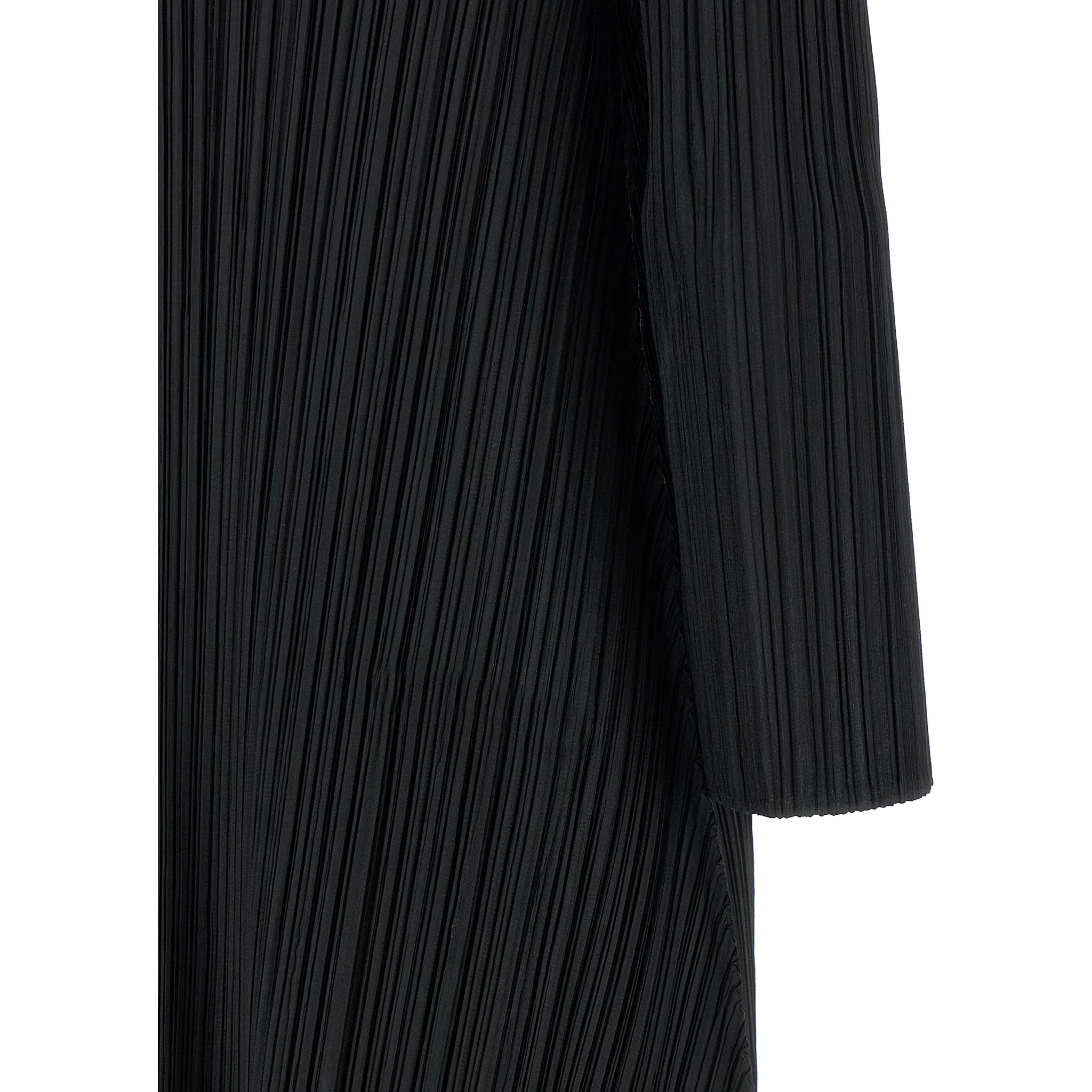 Black Polyester Midi Dress