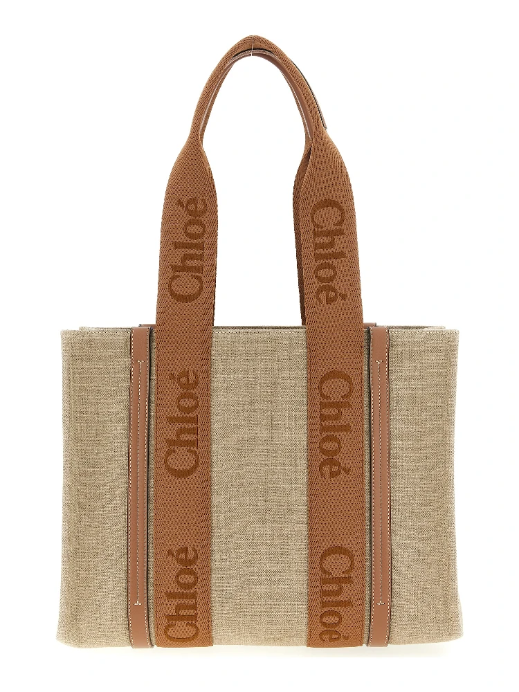 Brown Linen Tote Bag