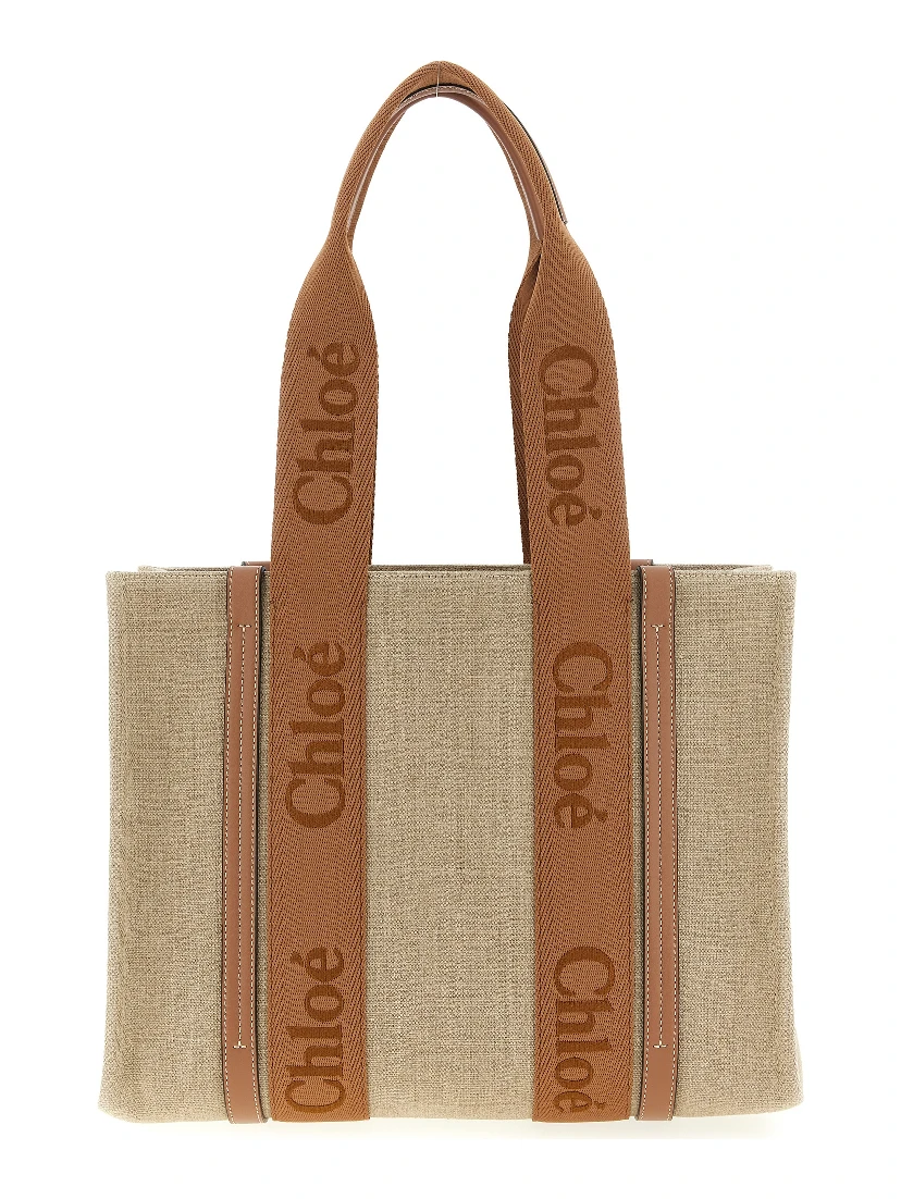Brown Linen Tote Bag