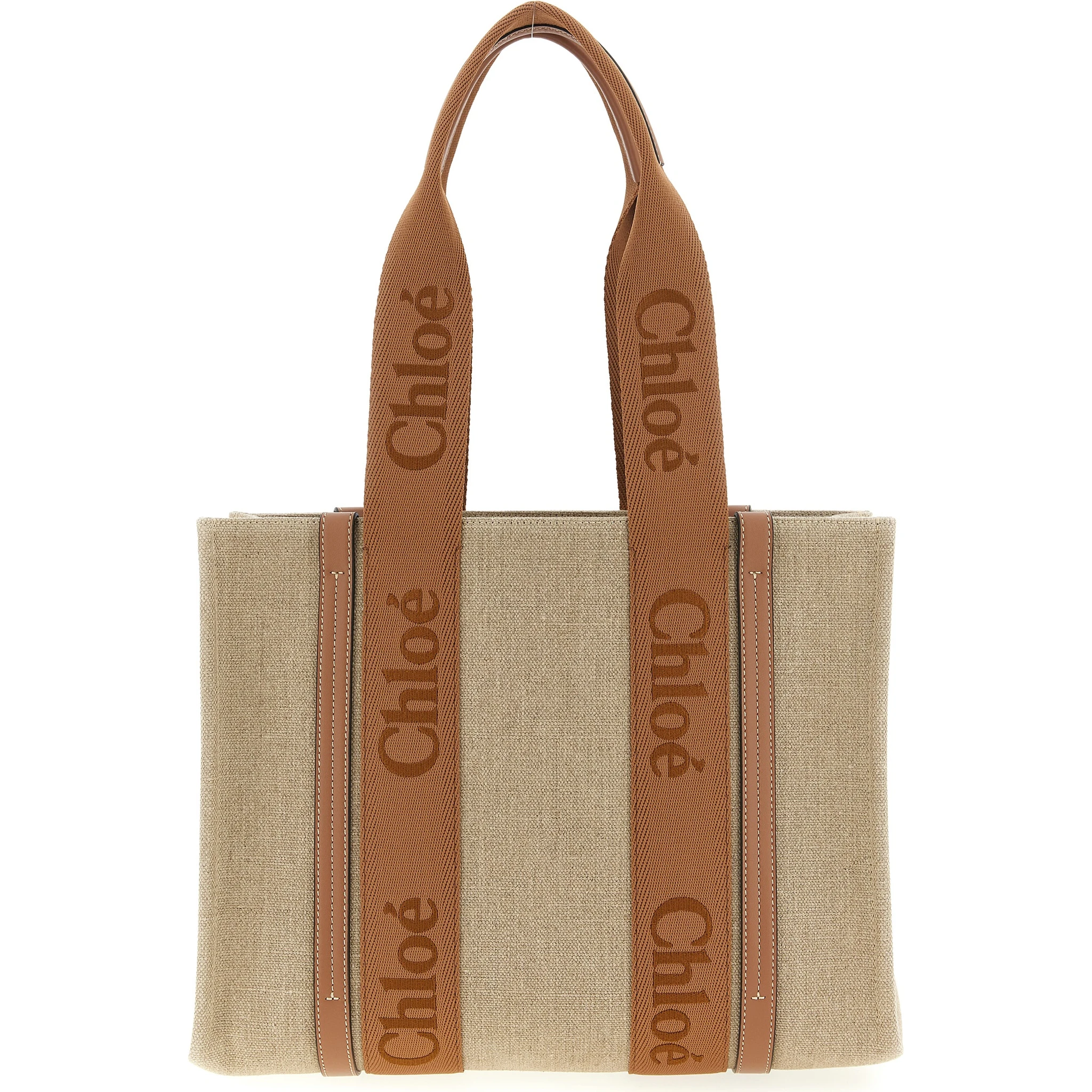 Brown Linen Tote Bag