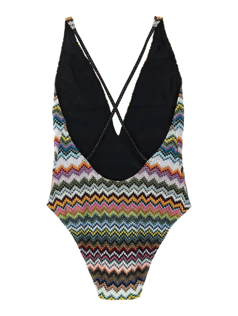 Multicolor Viscose One-Piece Swimsuit
