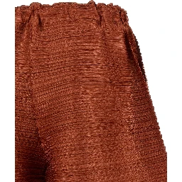 Brown Polyester Casual Pants